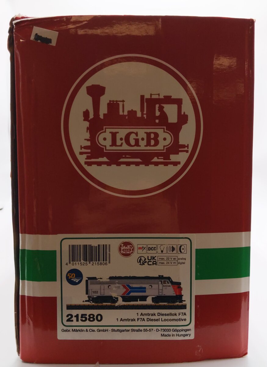 LGB 21580 G Amtrak F7A Diesel Locomotive #102 LN/Box