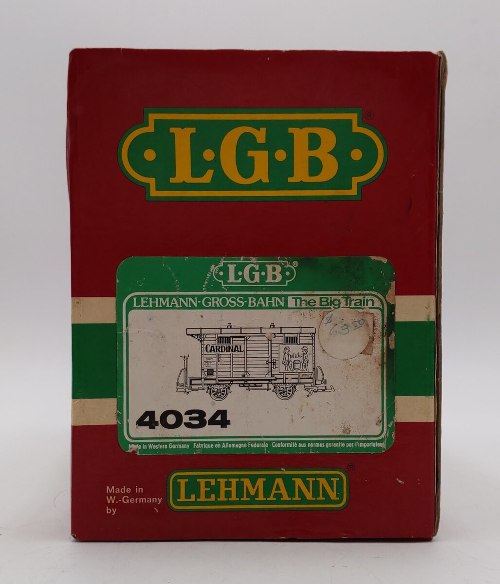 LGB 4034 G Scale Cardinal Beer Boxcar EX/Box
