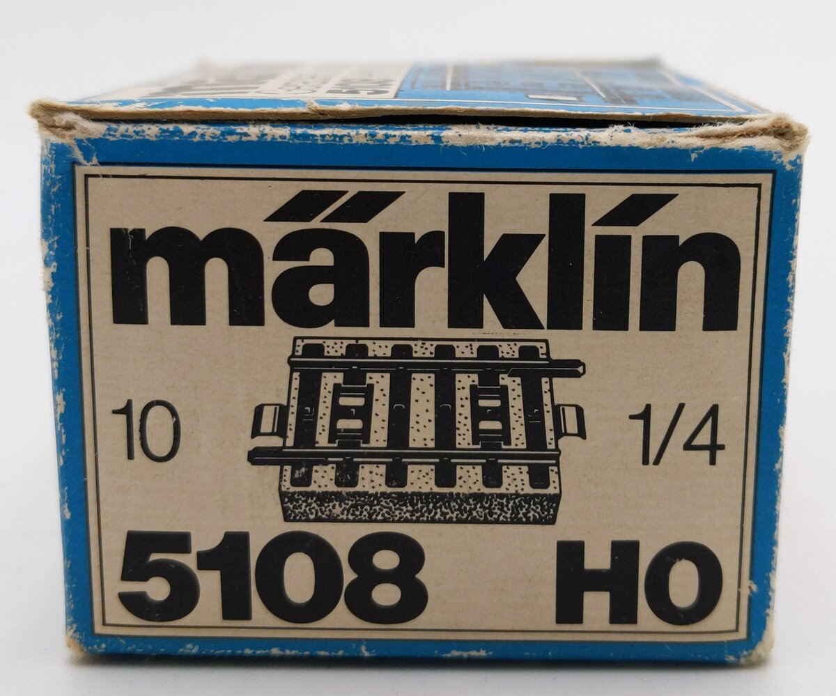 Marklin 5108 HO 1/4 Straight Track Sections (Box of 10) VG/Box