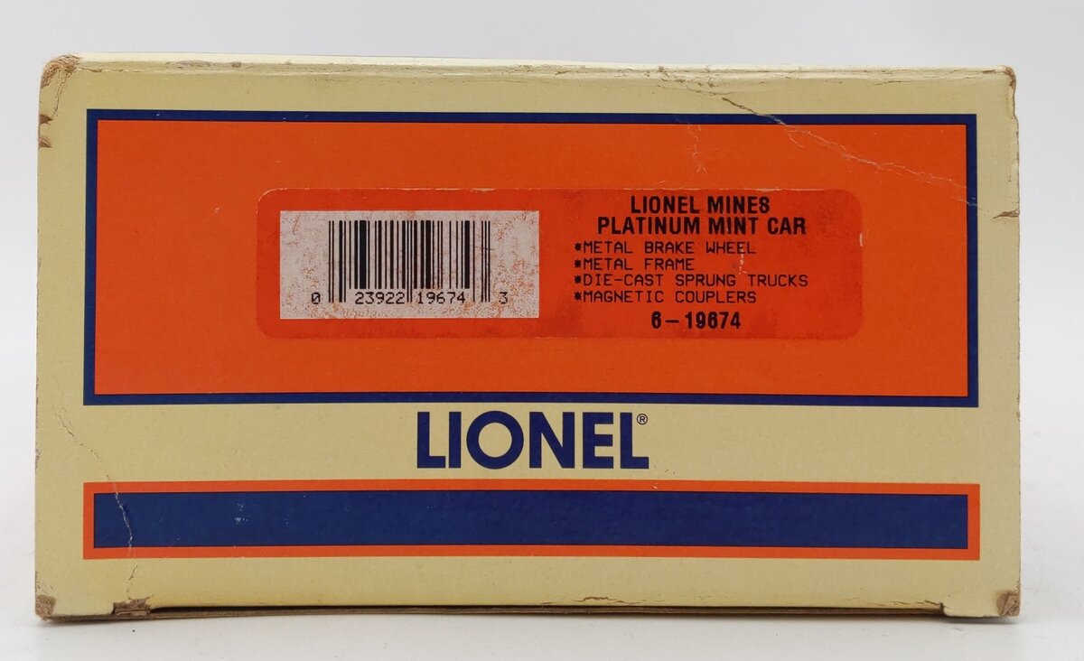Lionel 6-19674 O Gauge Lionel Lines Platinum Mint Car #19674 LN/Box