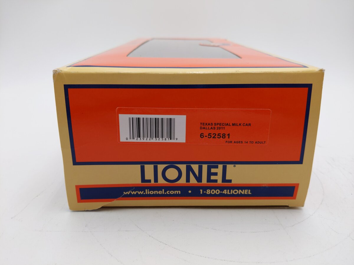 Lionel 6-52581 O Gauge Texas Special "Dallas 2011" Milk Car #201141 VG/Box