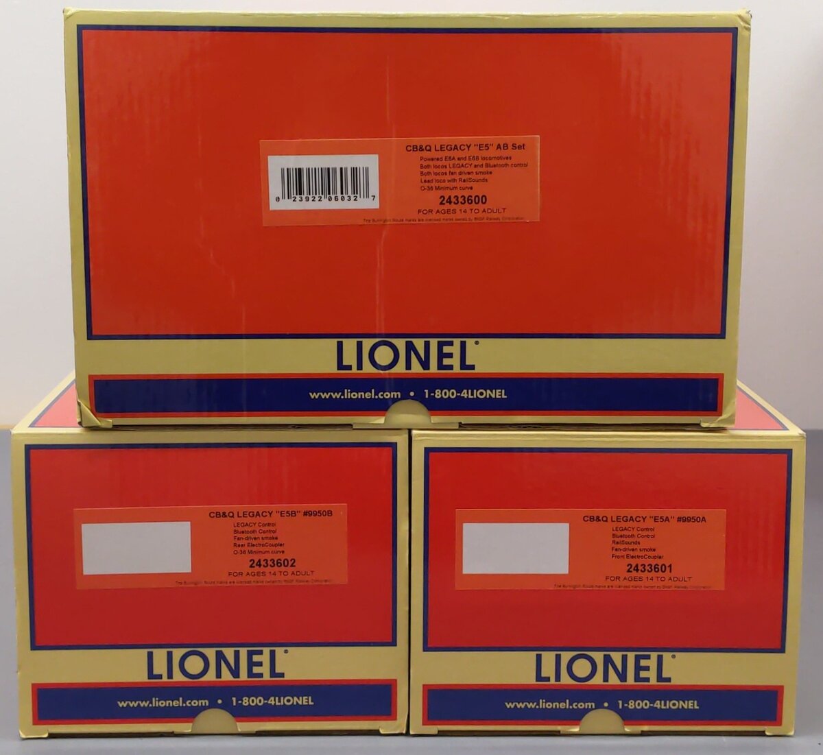 Lionel 2433600 O Gauge CB&Q LEGACY "E5" AB Set EX/Box