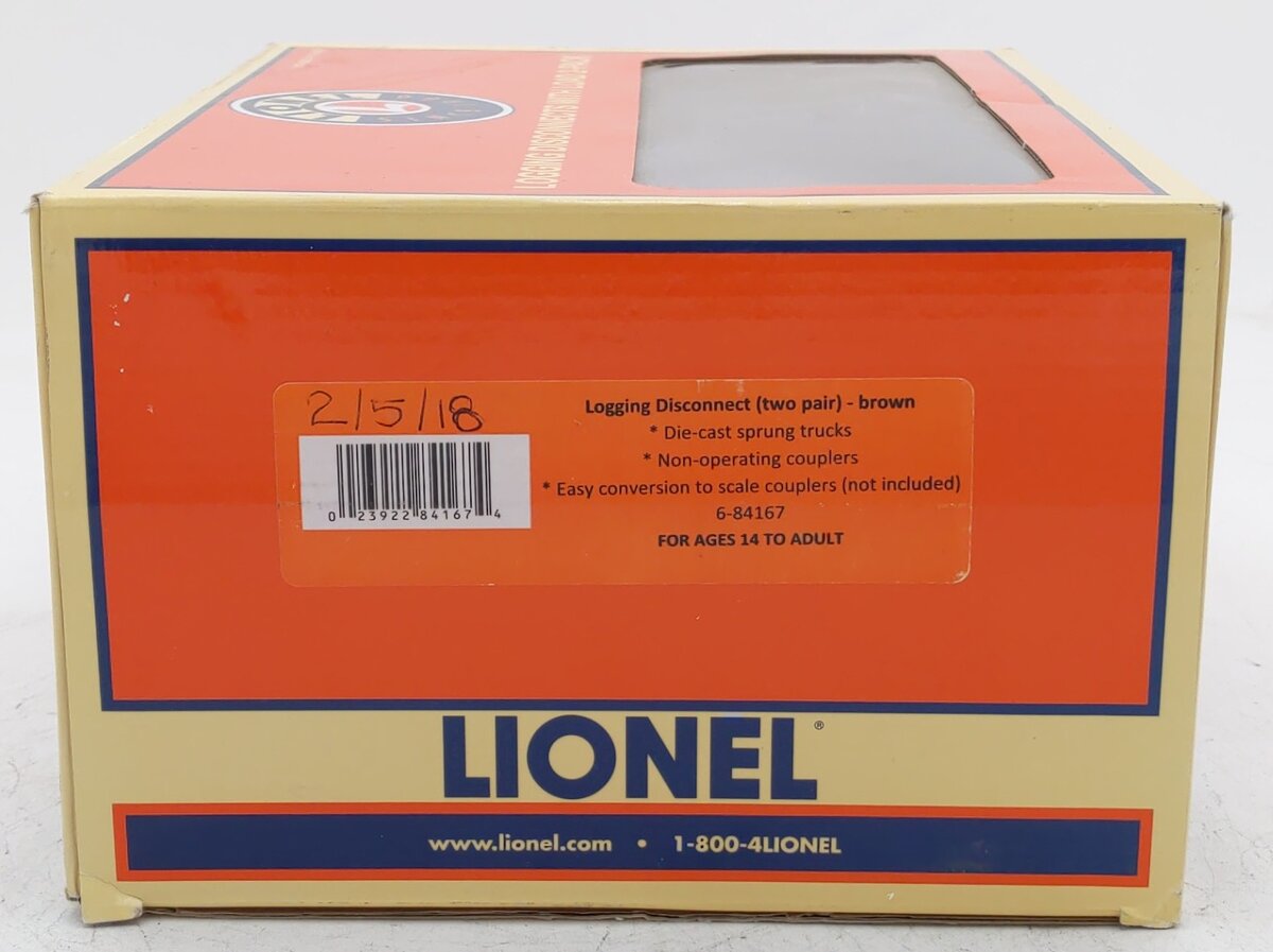 Lionel 6-84167 O Gauge Brown Logging Disconnects (Pack of 2) EX/Box