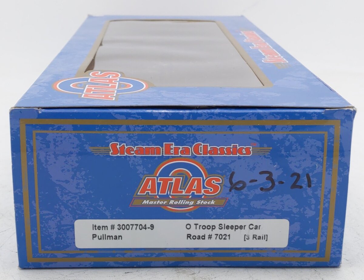 Atlas 3007704-9 O Gauge Pullman Troop Sleeper Car #7021 (3 Rail) VG/Box