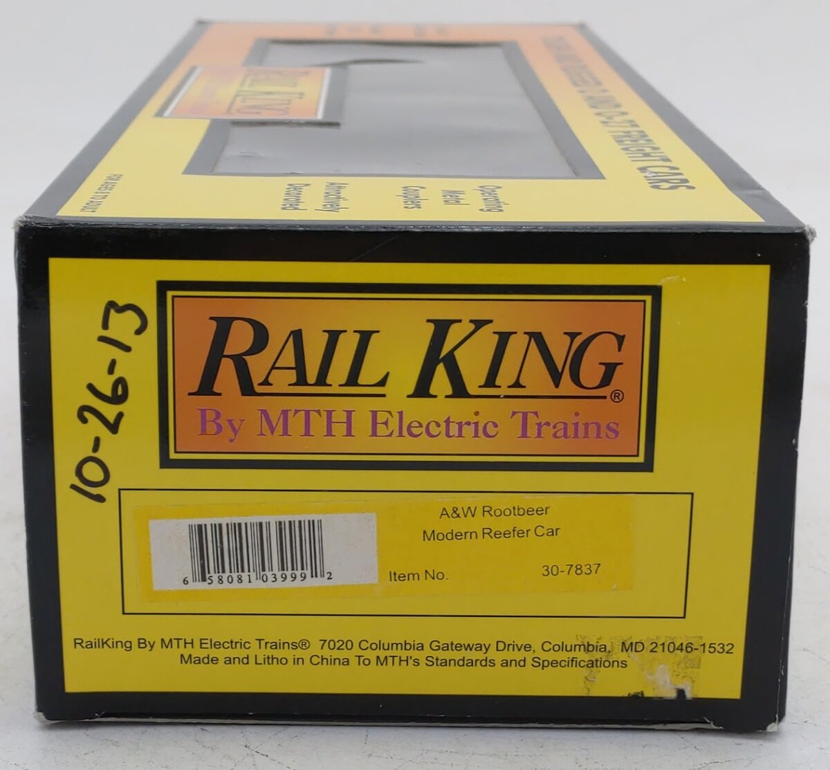 MTH 30-7837 O Gauge A&W Rootbeer Refrigerator Car EX/Box