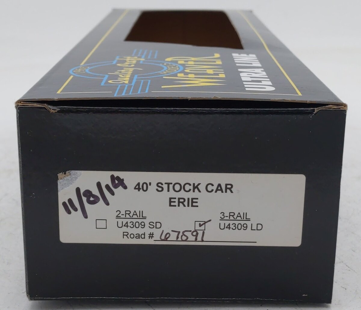 Weaver U4309D O Gauge Erie 40' Stock Car #67591 (Custom)/Box