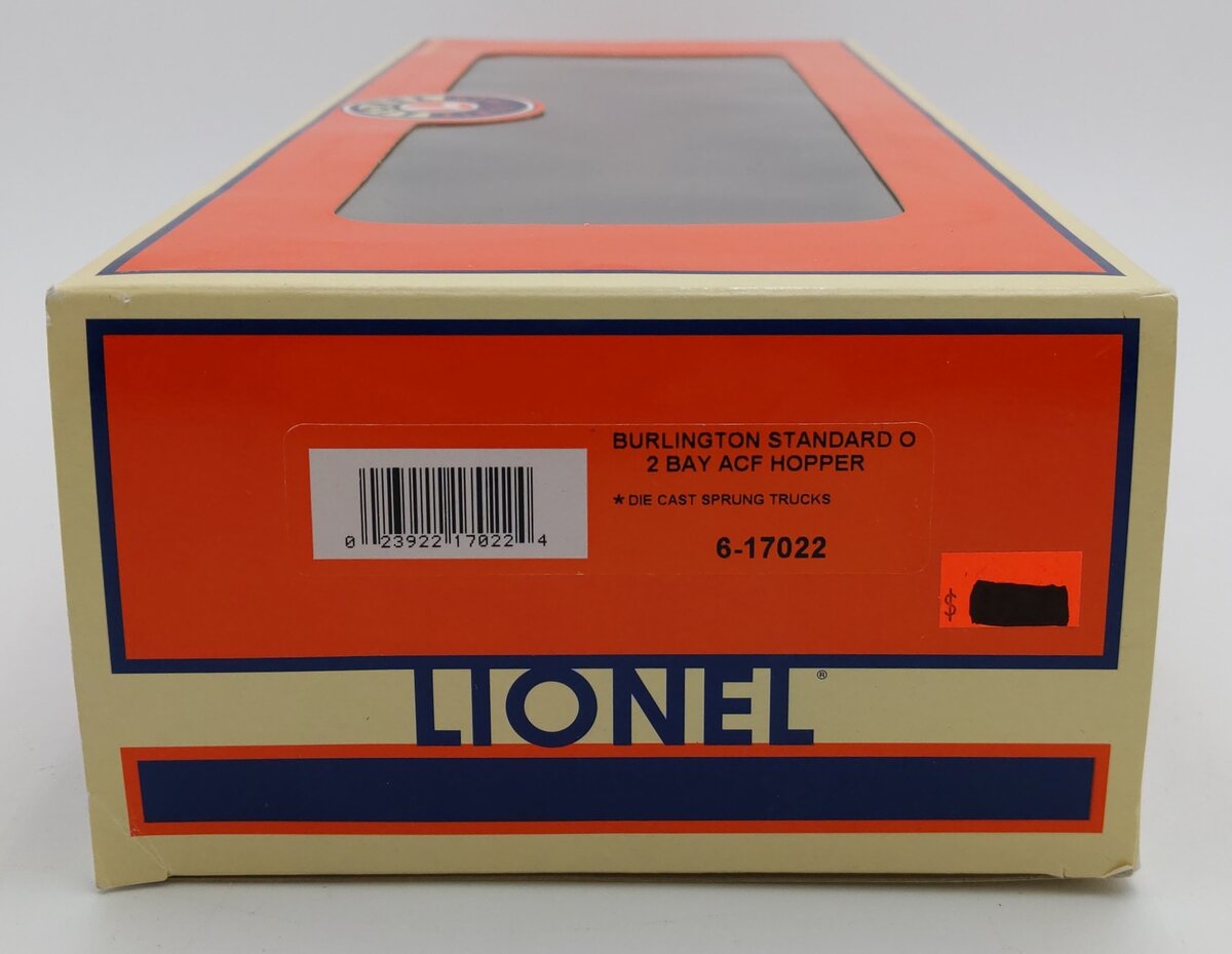Lionel 6-17022 O Burlington Two-Bay ACF Hopper Car #183925 LN/Box