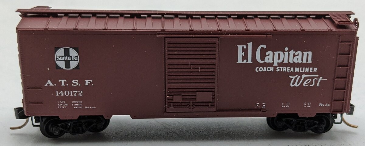 Micro-Trains 516-4 N ATSF Curved Map & El Capitan Boxcar #140172 EX
