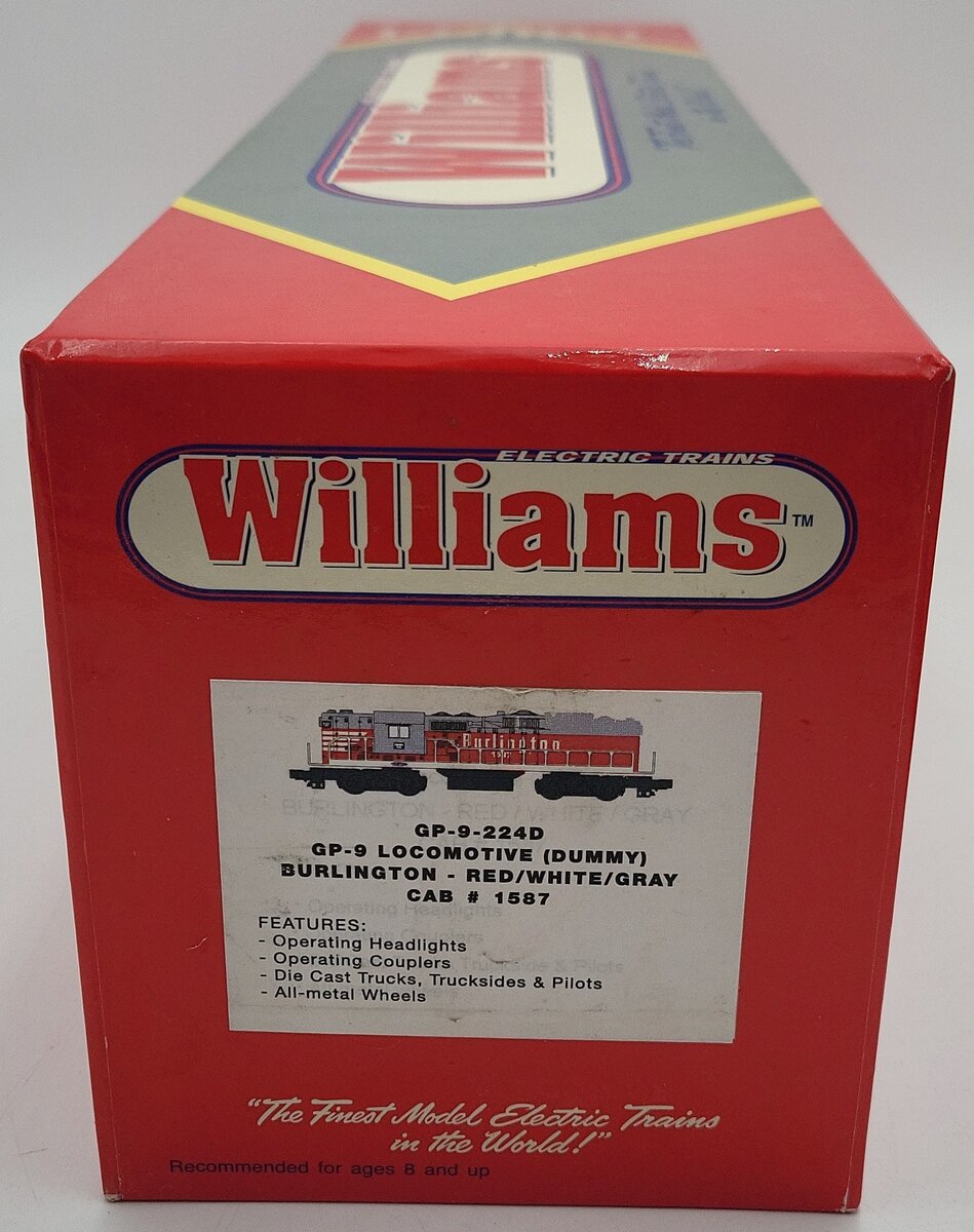 Williams gp-9-224D O Gauge Burlington GP-9 Locomotive Dummy #1587 VG/Box