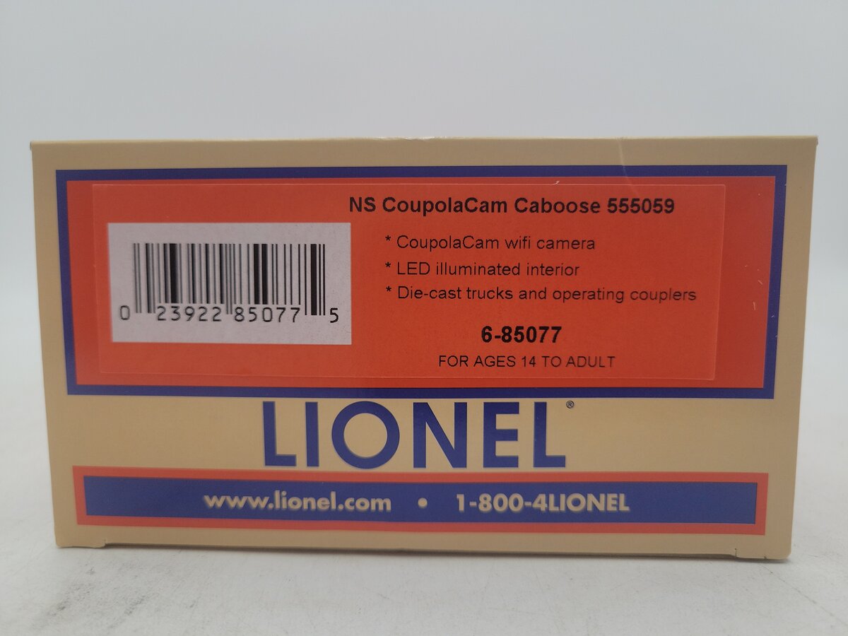 Lionel 6-85077 O Gauge Norfolk Southern Wide Vision Caboose with Camera #555059 LN/Box