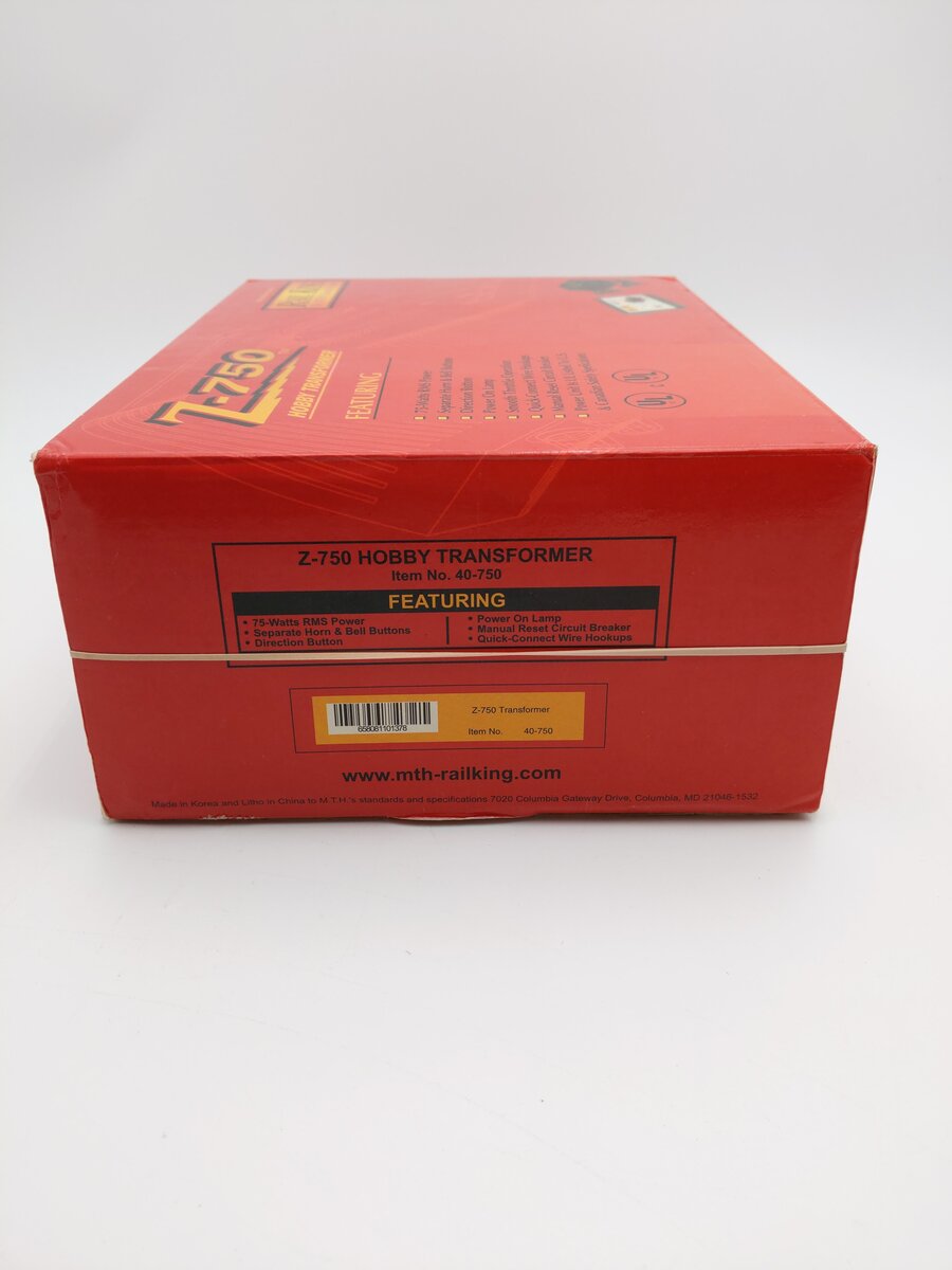 MTH 40-750 Z-750 Hobby Transformer with Controller LN/Box