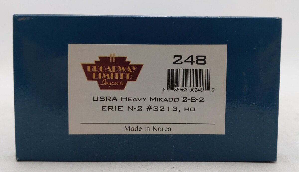 Broadway Limited 248 HO Scale Erie 2-8-2 Heavy Mikado Steam Locomotive #3213 LN/Box