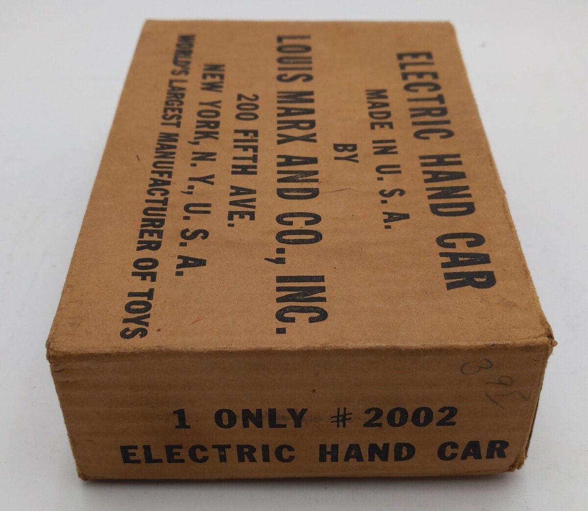 Marx 2002 Vintage O Operating Hand Car VG/Box