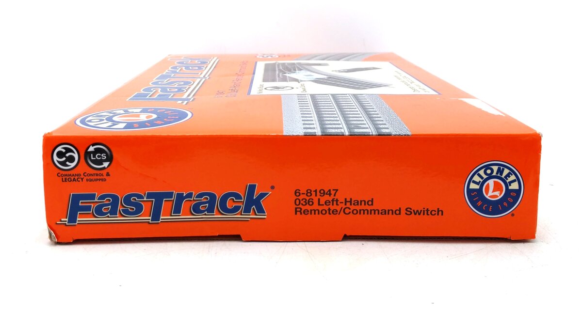 Lionel 6-81947 O-36 Remote Left Hand FasTrack Remote/Command Switch Turnout EX/Box