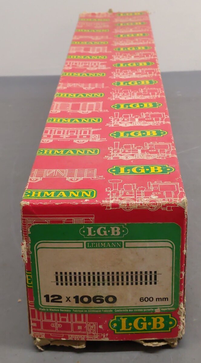 LGB 1060 G Scale 600mm 24" Brass Rail Straight Track (Box of 12) VG/Box