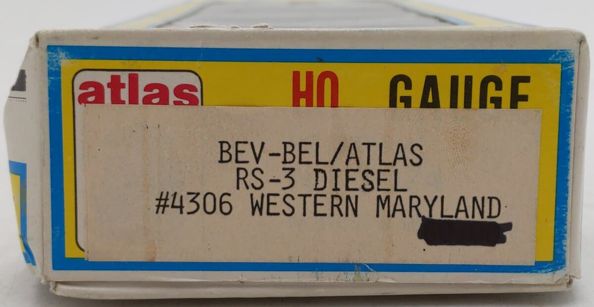 Atlas 4306 HO Scale Western Maryland RS-3 Diesel Locomotive #189 EX/Box