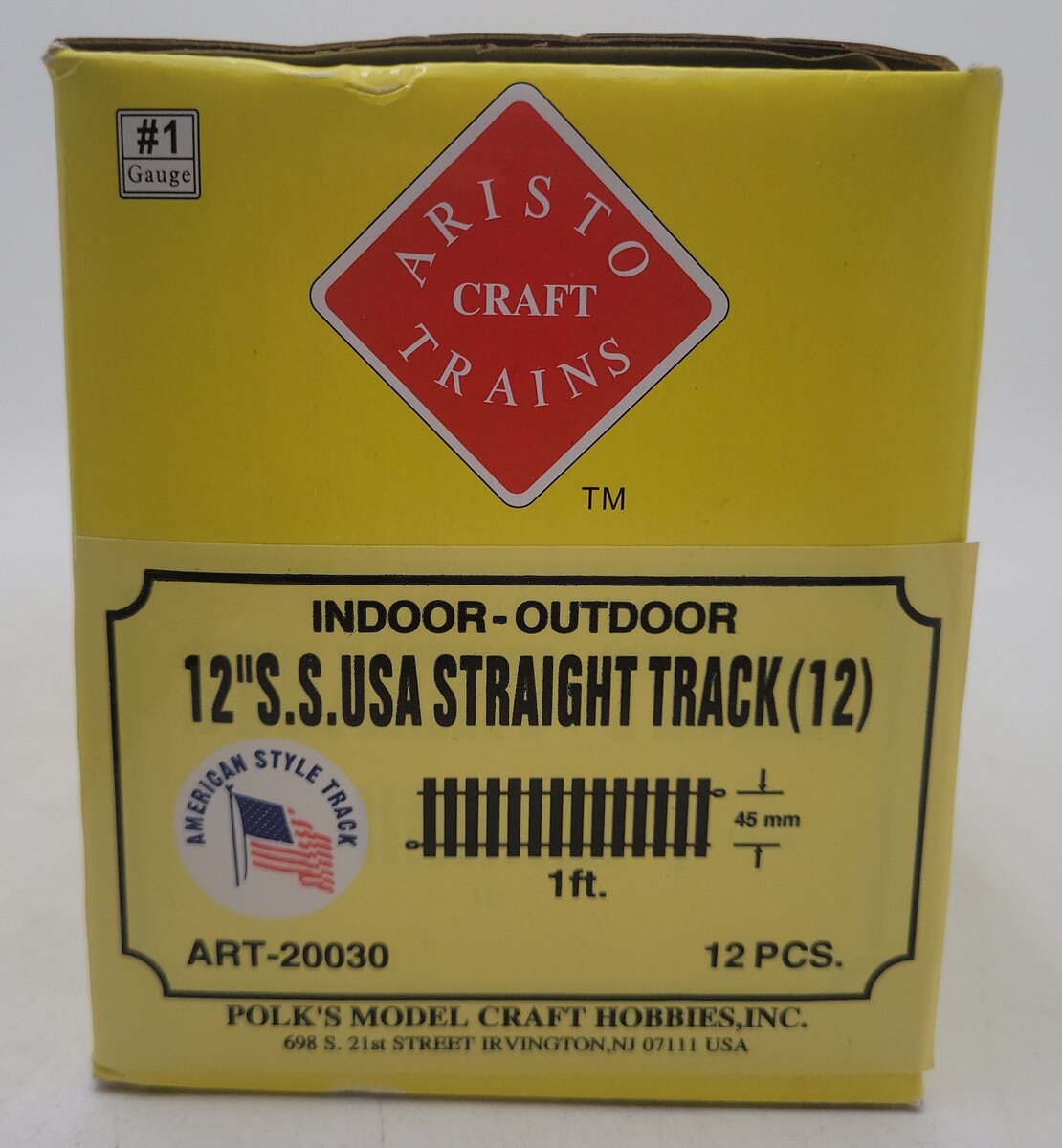 Aristo-Craft 20030 G Scale USA Style Stainless Steel 12" Straight Track (Qty 12) EX/Box