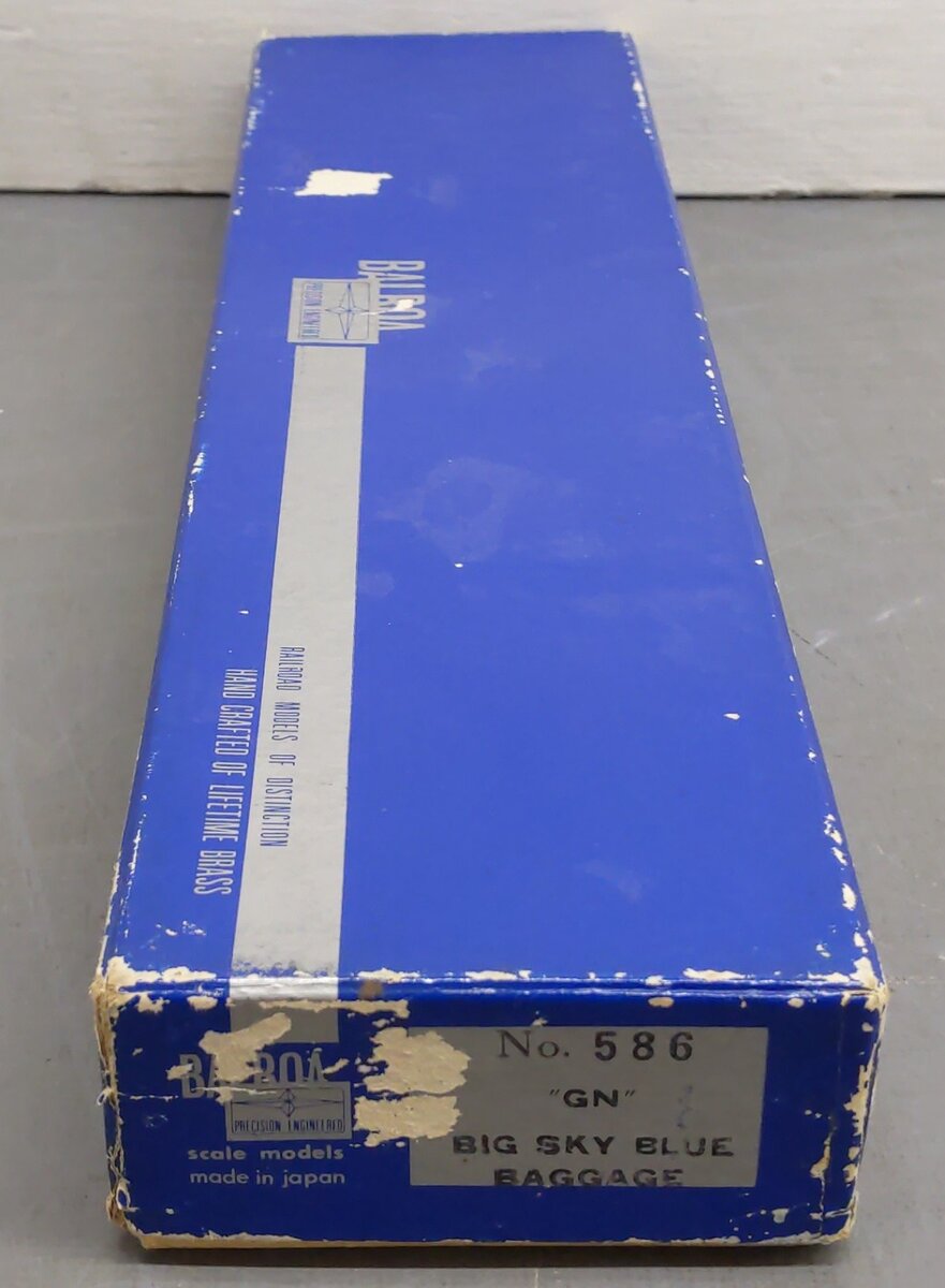 Balboa 586 HO Scale BRASS Great Northern Big Sky Blue Baggage Car VG/Box