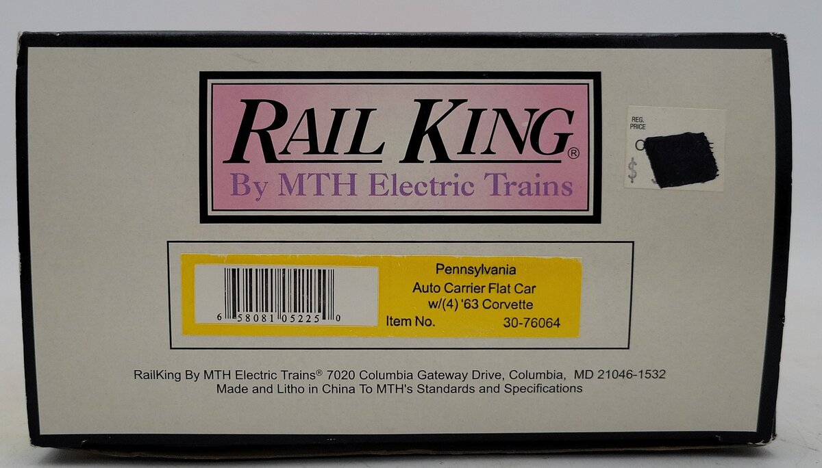 MTH 30-76064 O Pennsylvania Auto Carrier Flatcar w/ Four 1963 Corvettes #500483 LN/Box