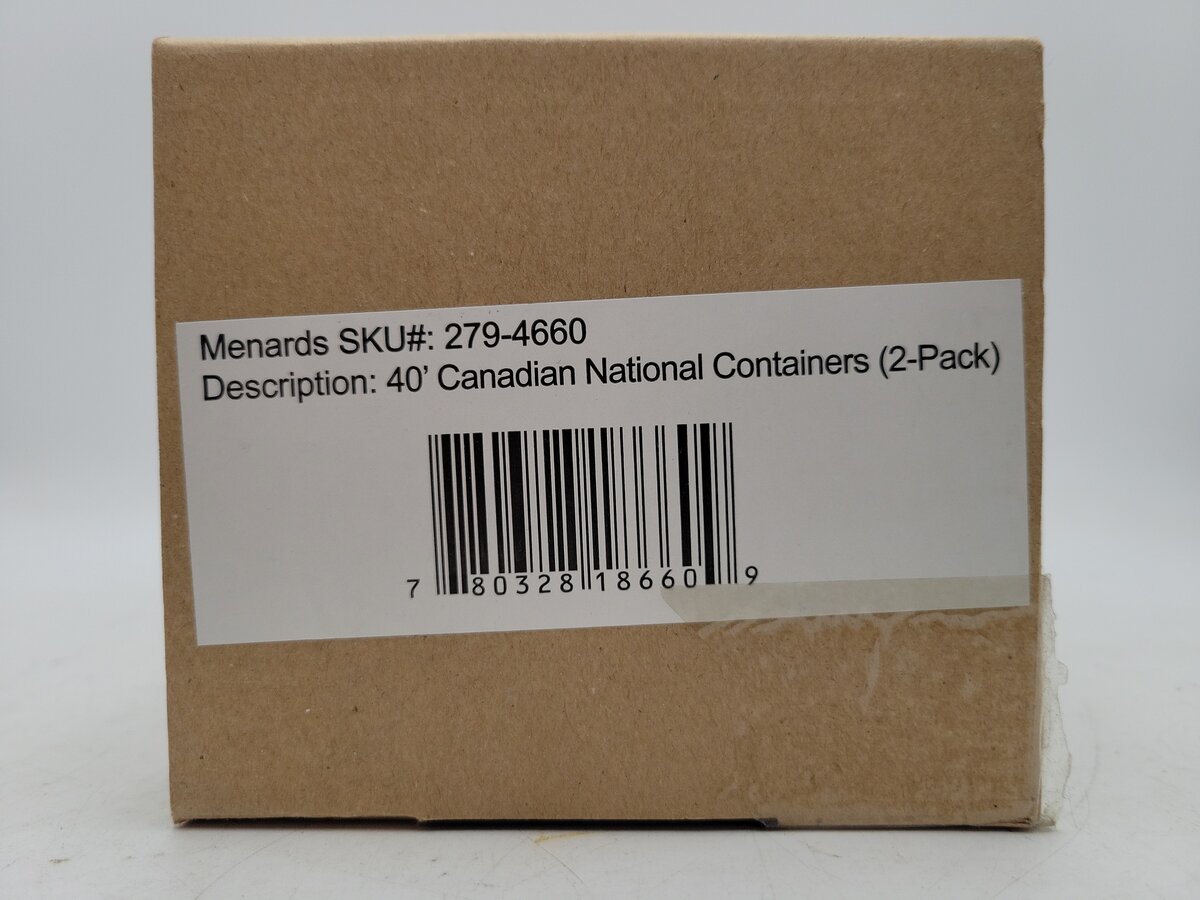 Menards 279-4660 O Gauge Canadian National 40' Containers (2-Pack) EX/Box