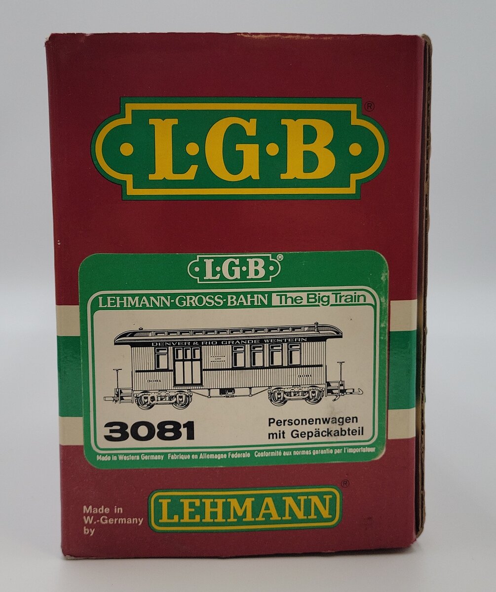 LGB 3081 Denver & Rio Grande Western Passenger Car - Metal Wheels LN/Box