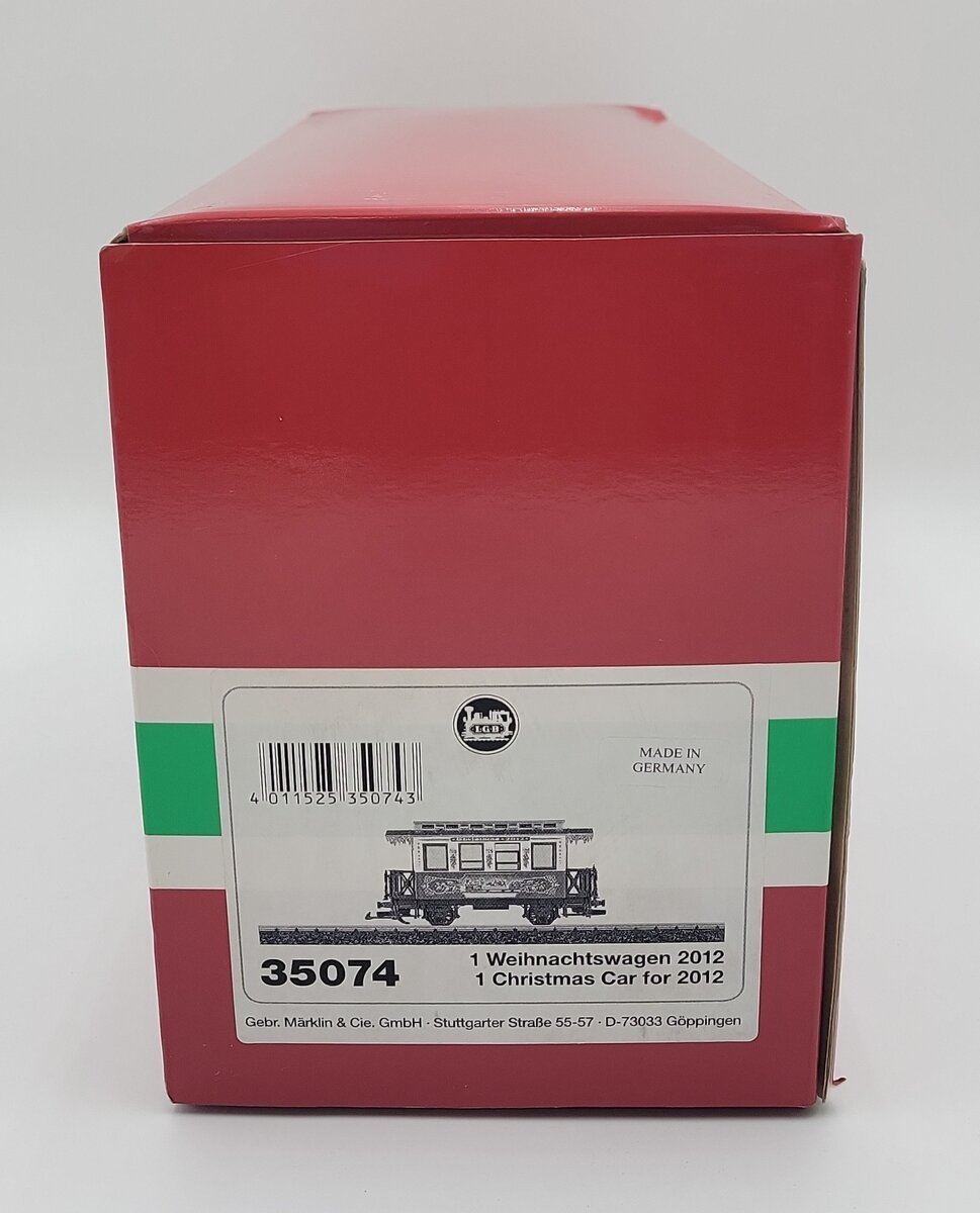 LGB 35074 G Scale 2012 Christmas Car LN/Box