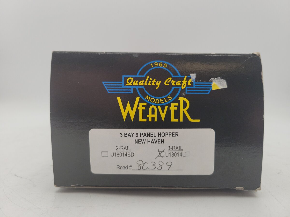 Weaver U18014L O Gauge 3 Bay 9 Panel Hopper New York New Haven & Hartford #80389 EX/Box