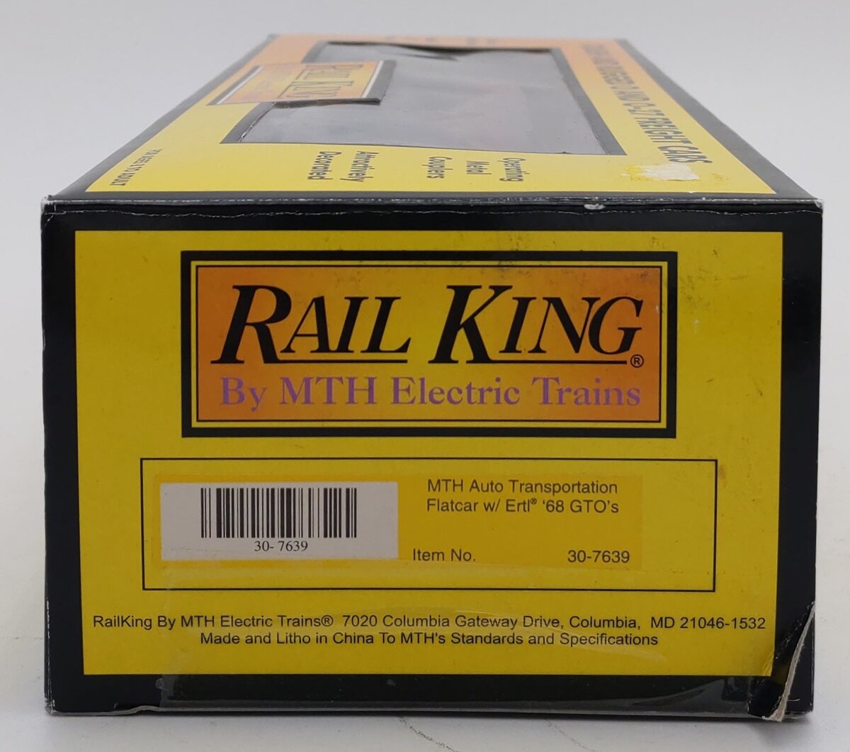 MTH 30-7639 O Gauge MTH Auto Transportation Flatcar with 2 Ertl '68 GTOs #1968 LN/Box