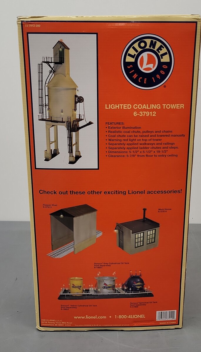 Lionel 6-37912 O Lighted Coaling Tower VG/Box