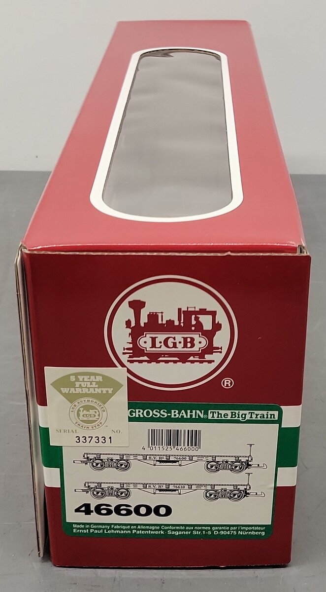 LGB 46600 G Scale SV Railway 2-Car Flatcar Set EX/Box