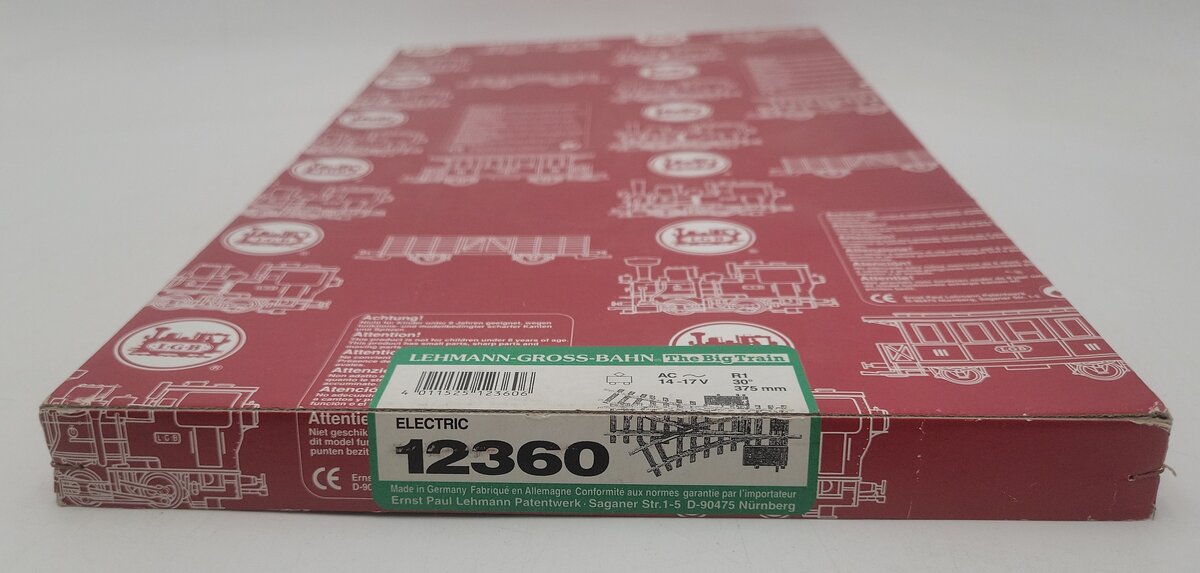 LGB 12360 G Gauge R1 30° Electric 3-Way Switch Turnout EX/Box