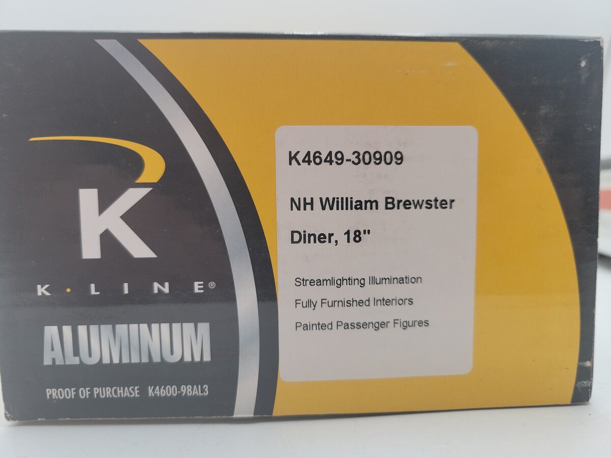 K-Line K4649-30909 O New Haven William Brewster Diner Car EX/Box