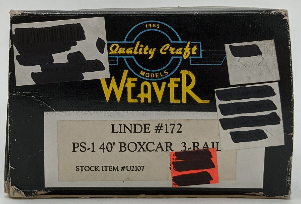 Weaver U2107 O Gauge Union Carbide Linde Boxcar #172 (3 Rail) EX/Box