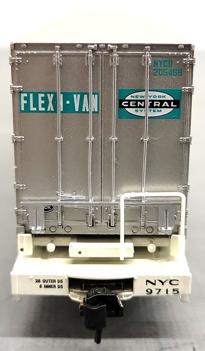 Walthers 932-41052 HO Scale NYC Mark IV Flexi-Van Flatcar w/Two Trailers #9715 EX