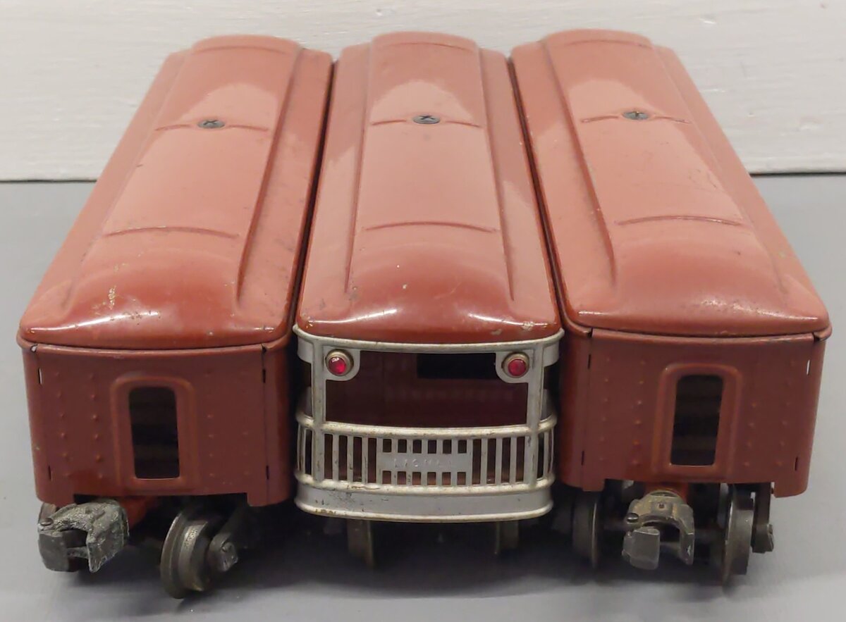 Lionel 2442S Vintage O Tinplate Brown Passenger #2442, 2442, 2443 (Set of 3) VG
