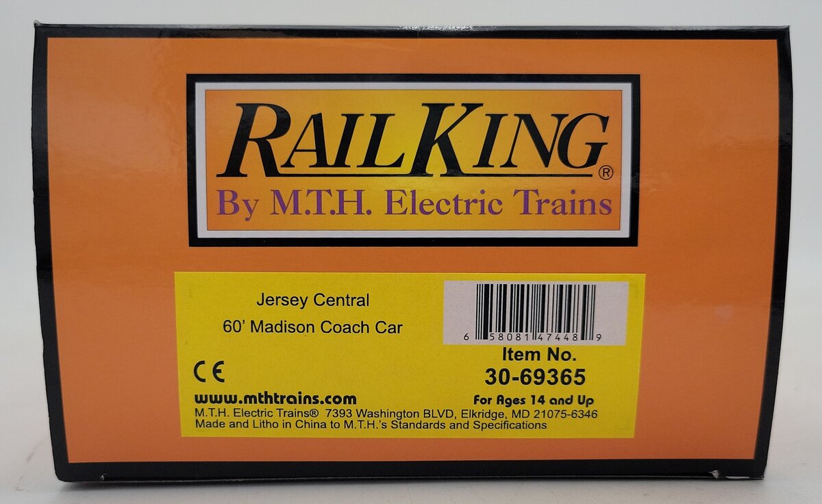 MTH 30-69365 O Gauge Jersey Central Madison Coach Car NIB
