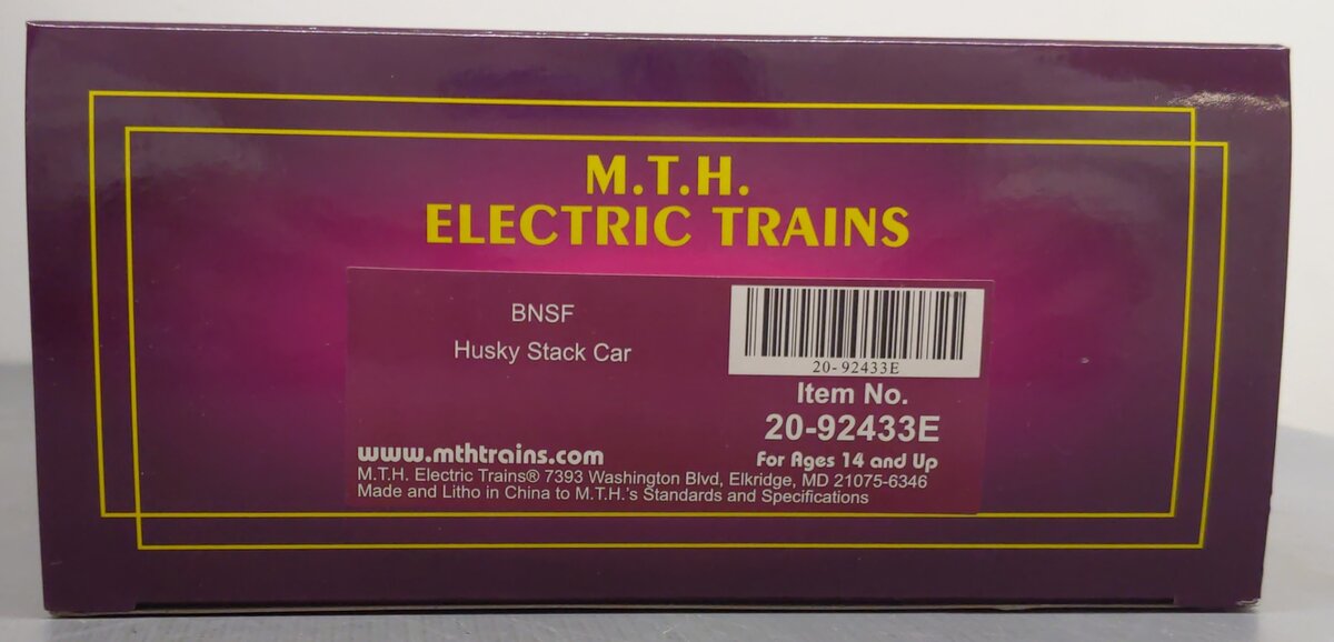 MTH 20-92433E O Gauge BNSF Husky Stack Car #208129 NIB