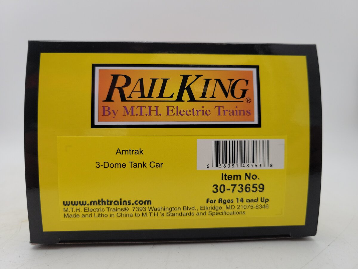 MTH 30-73659 O Gauge Amtrak 3-Dome Tank #100109 LN/Box