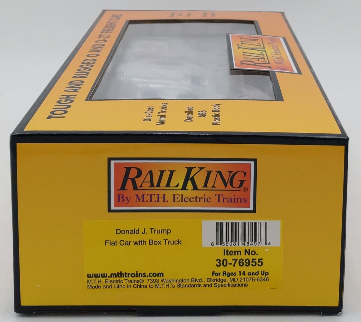 MTH 30-76955 O Donald J. Trump RailKing Flat Car w/Box Truck w/ Sounds & Lights LN/Box