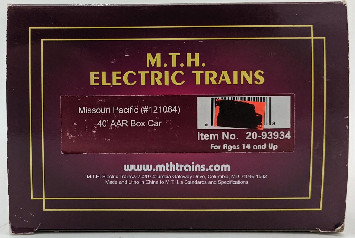 MTH 20-93934 O Gauge Missouri Pacific 40'' AAR Boxcar #121064 LN/Box