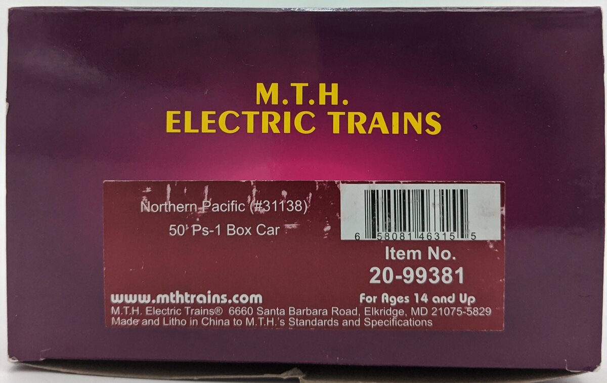 MTH 20-99381 O NP Premier 50’ Ps-1 Box Car with Youngstown Standard Door #31138 LN/Box