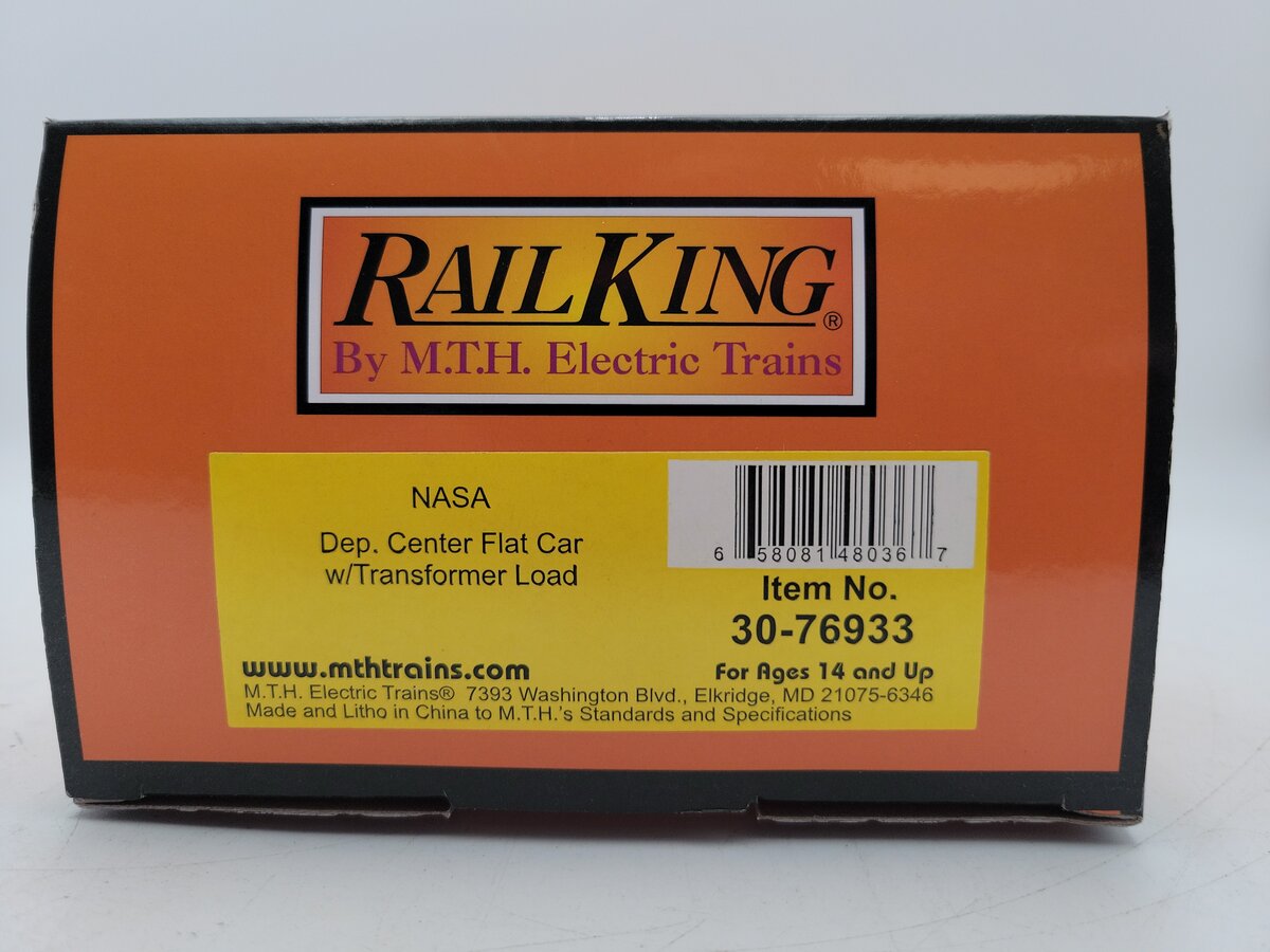 MTH 30-76933 NASA Depressed Center Flatcar w/Transformer Load #5033 LN/Box