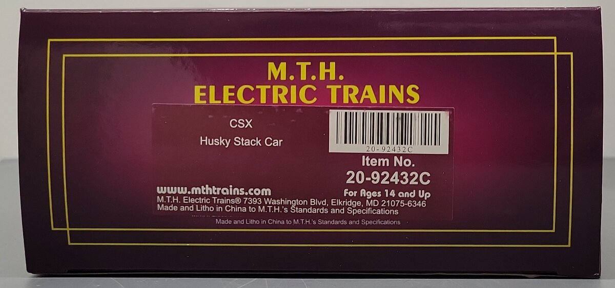 MTH 20-92432C O Gauge CSX Husky Stack Car #620317 LN/Box