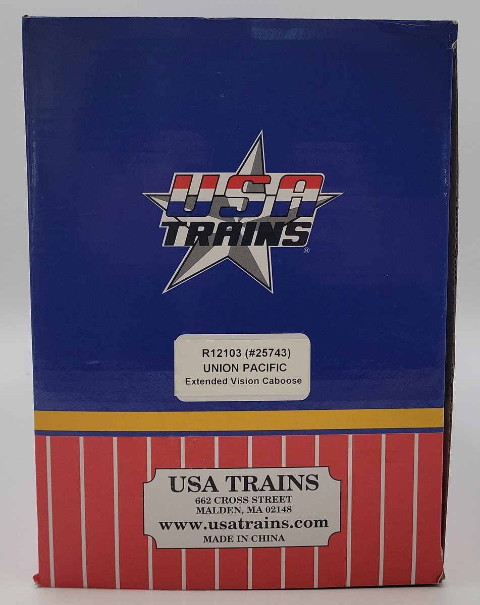 USA Trains R12103 G Union Pacific Yellow/Oxide Extended Vision Caboose #25743 LN/Box