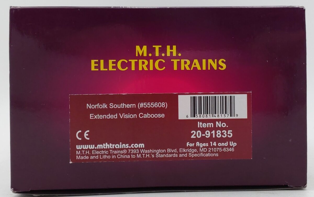 MTH 20-91835 O Gauge Norfolk Southern Extended Vision Caboose #555608 LN/Box