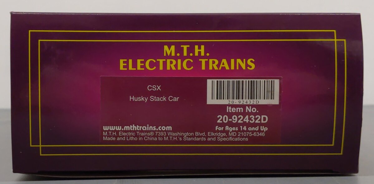 MTH 20-92432D O Gauge CSX DTTX Husky Stack Car #620320 NIB