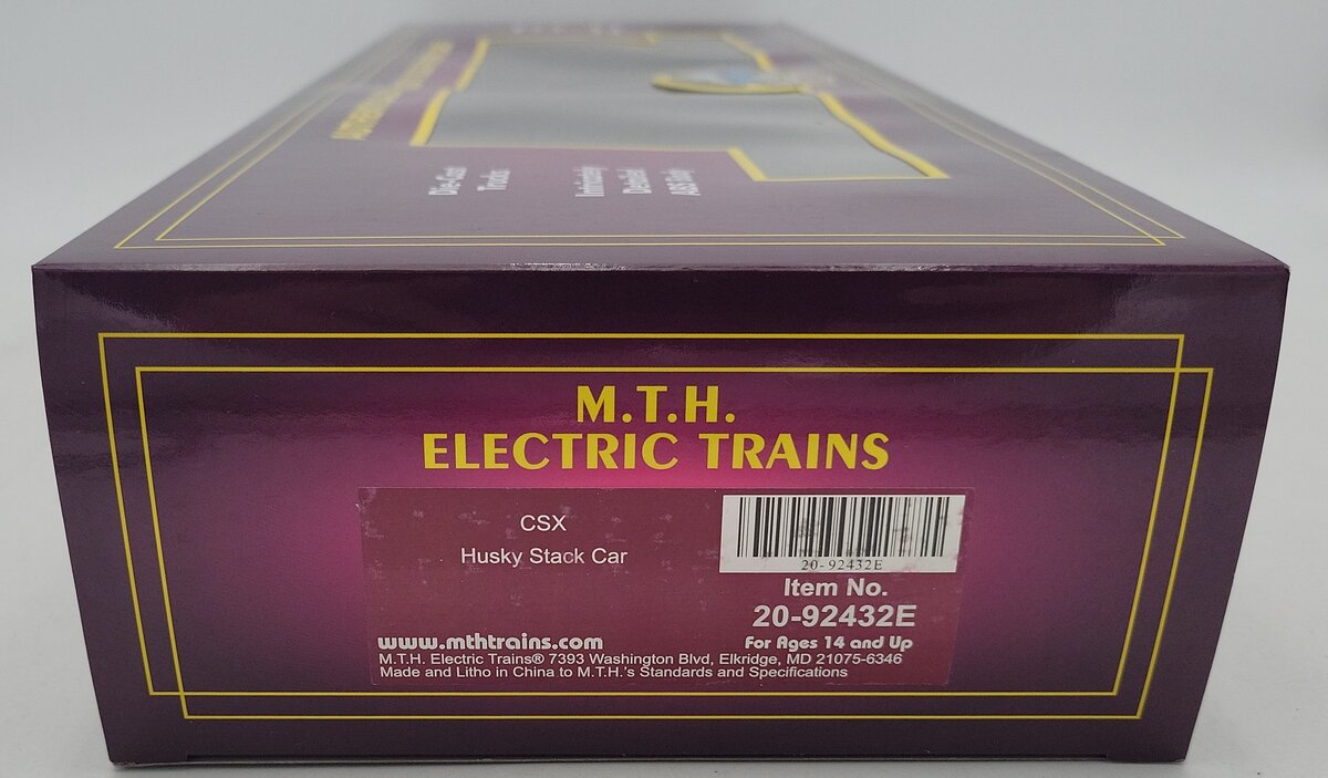 MTH 20-92432E O Gauge CSX DTTX Husky Stack Car #620329 NIB