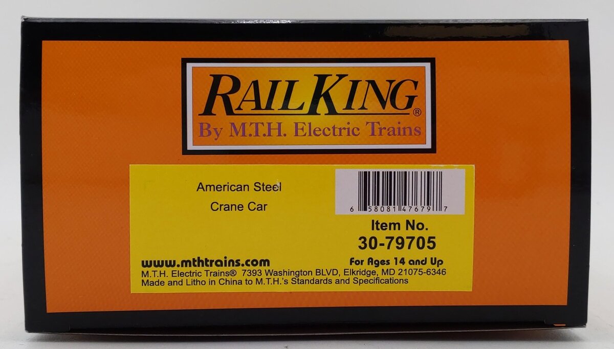 MTH 30-79705 O Gauge American Steel Crane Car #18112 LN/Box