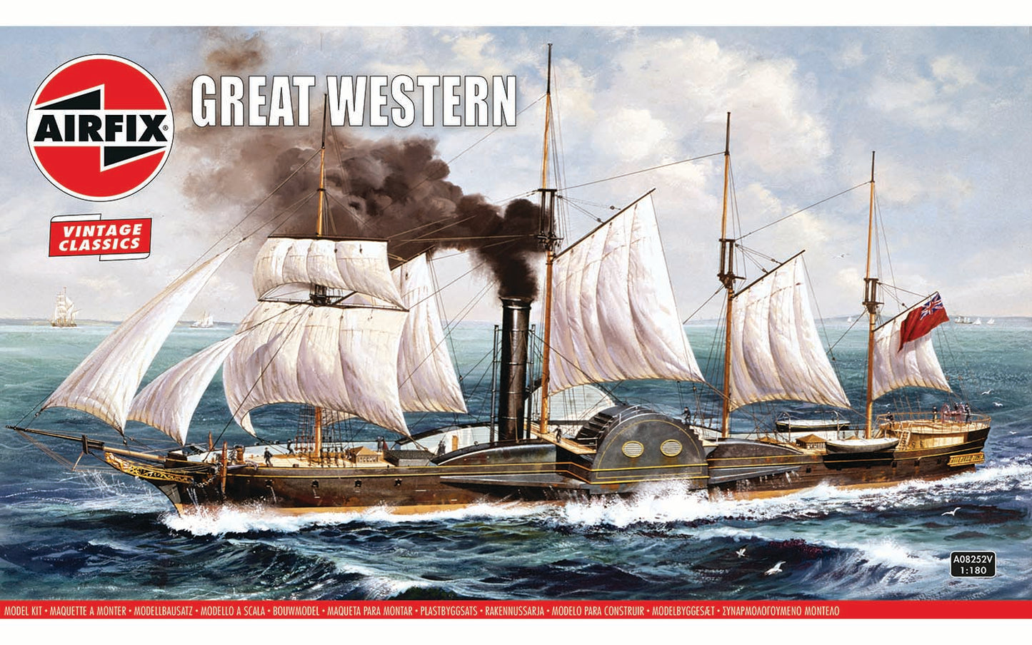Airfix Products A08252V 1:180 Great Western 4-Masted Paddle Ship Model Kit