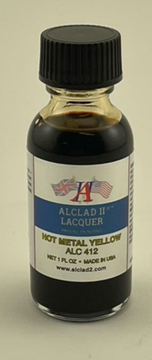 Alclad II 412 Hot Metal Yellow Lacquer Paint - 1 oz. Bottle
